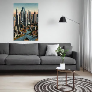 Cidade Grande Americana   AI Art Poster