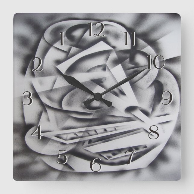 Cidade no Repouso Relógio Negro e Branco (Frente)