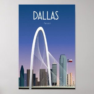 Cidade poster de viagens de Dallas Texas