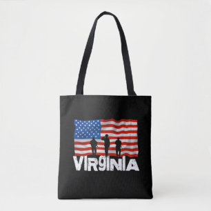 Cidade Virginia Americana Flag Tote Bag