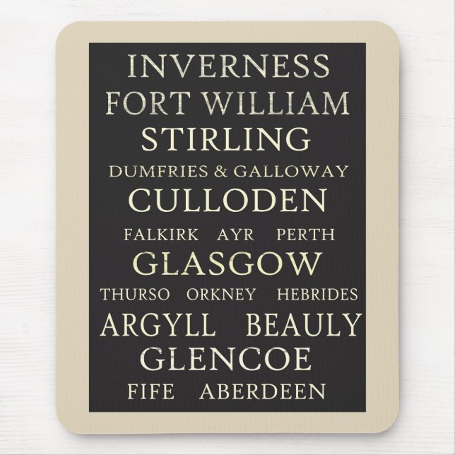 Cidades Mousepad de Scotland (Frente)