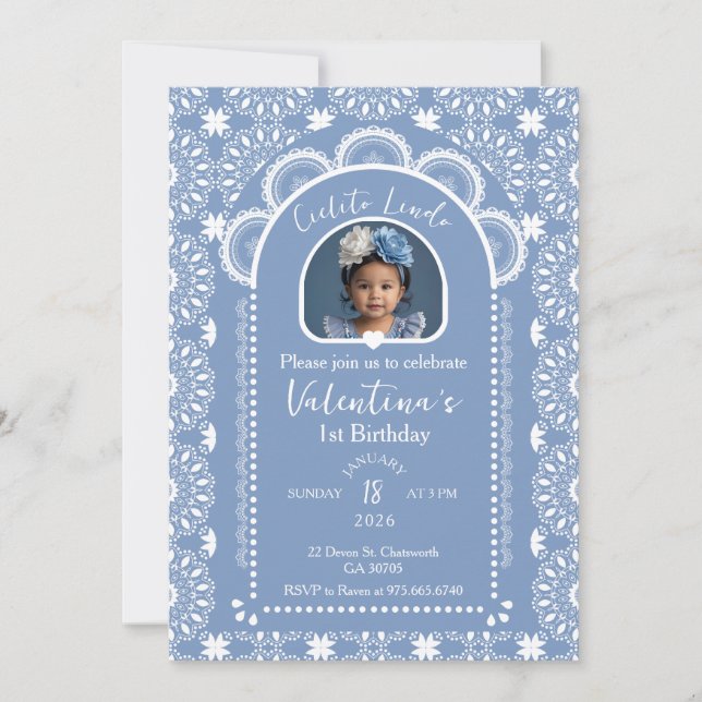 Cielito Lindo primeiro aniversario de Convite com  (Frente)