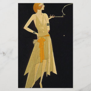 Cigarro de fumo da mulher do art deco
