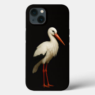 Cigonha Branca Graciosa iPhone 13 Preto 4 Luxo