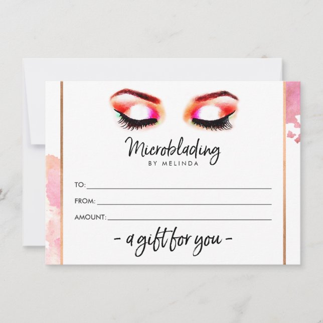 Cílios com Aquarela Criativa Microblading Presente (Frente)