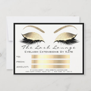 Cílios Lux Dourado Branco Certificado de Presente 