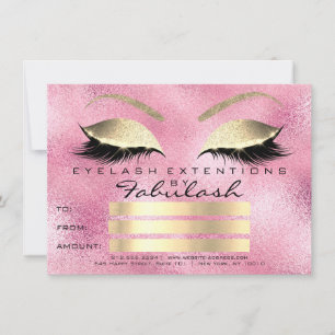 Cílios Rosa Dourado Presente Certificado Maquiagem