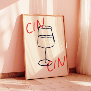Cin Cin Art Impressão Poster de bar de decoraçã