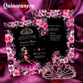 Cinceanera cor-de-rosa magenta Floral