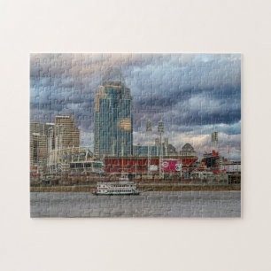 Cincinnati Skyline com Quebra-cabeça de Riverboat