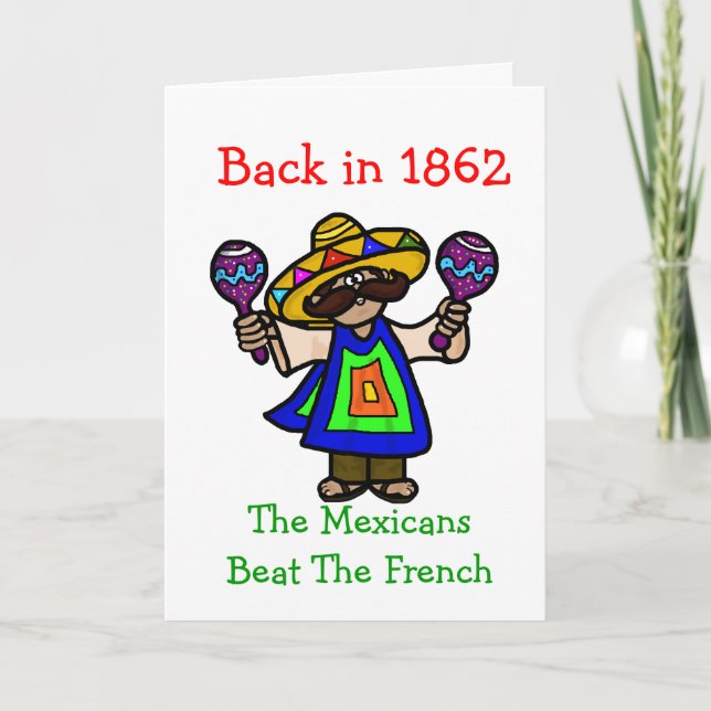 Cinco de Mayo - Cartão Saudável Mexicano e Maracas (Frente)