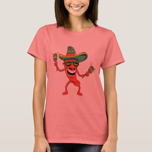 Cinco de Mayo Chili Pepper T-shirts e presentes (Frente)