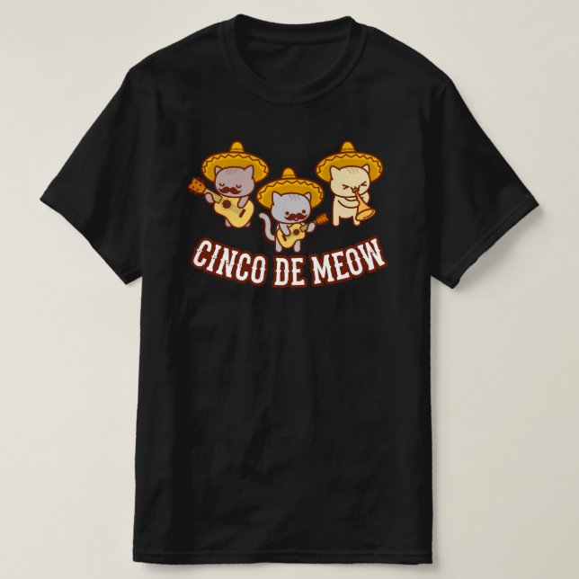 Cinco de Meow Cat T-Shirt (Frente do Design)