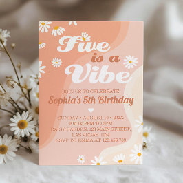 Cinco é um convite de aniversário de Vibe Daisy 5