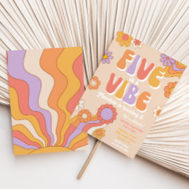 Cinco é um Convite Vibe Aniversário | Parte Groovy