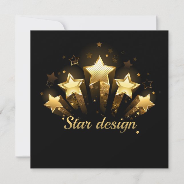 Cinco estrelas douradas a preto (Frente)