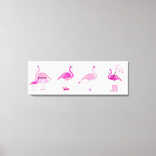 Cinco Flamingo Rosa - Canvas