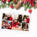 Cinco fotos minimalistas Feliz Natal<br><div class="desc">Envie cartões de Natal divertidos,  Chic e Minimalistas com os seus cartões de Natal Minimalistas de 5 Fotos Felizes.</div>