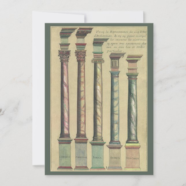 Cinco Ordens Arquitetônicas por Convite Vignola (Frente)