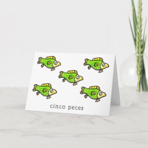 Cinco Peixes Peixe Feliz Cumpleanos Cartão de Aniv