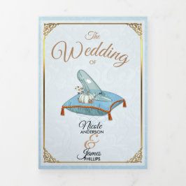 Cinderela Programa de Casamento Azul Elegante em T
