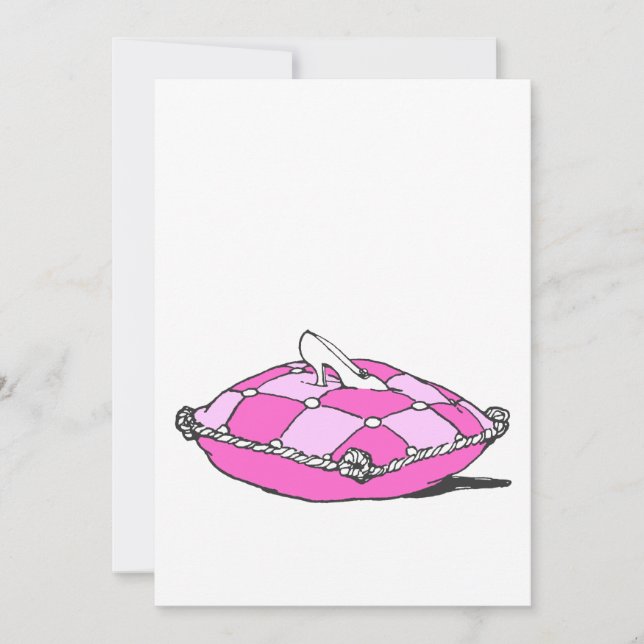 Cinderella Slipper em Almofado Rosa Arte Vintage (Frente)