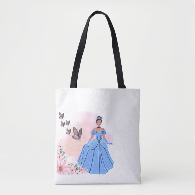 Cinderella Tote Bag - Design Floral Whimsical, Por (Frente)