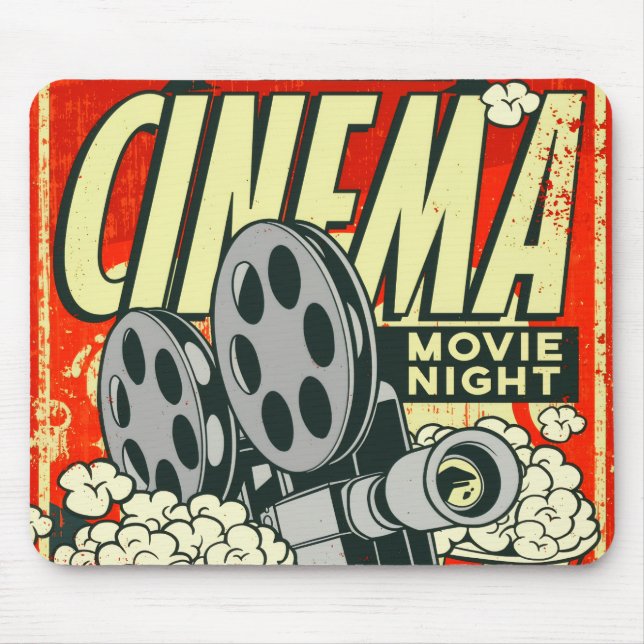 CINEMA: Retro Mousepad Noturno De Filme (Frente)