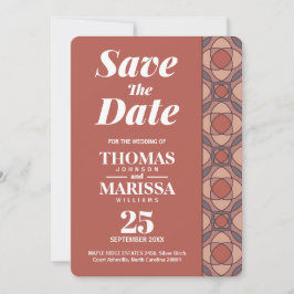 Cinnamon e Marsala Art Deco Salve a Data QR