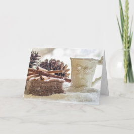 Cinnamon Pinecone e Cartão de Natal de Receita de 