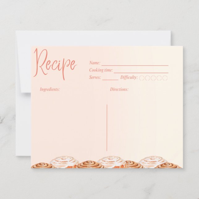 Cinnamon Roll Watercolor Recipe Card (Frente)