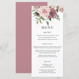 Cinnamon Rosa Blush Floral Greenery Menu