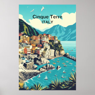 Cinque Terre Digital Poster - Arte de Parede Coste