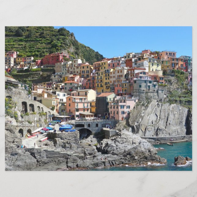 Cinque Terre Itália — Papel Scrapbook (Frente)