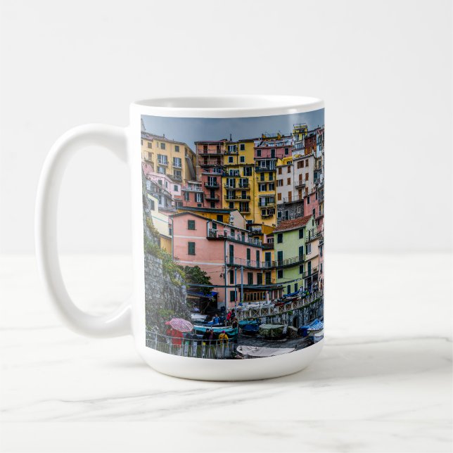 Cinque Terre na caneca de 11 oz ou 15 oz (Esquerda)