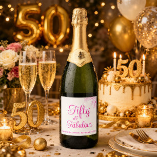 Cinquenta e Fabuloso Aniversário com Rótulo de Let
