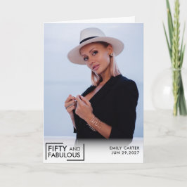 Cinquenta e Fabuloso Foto Cartão de Aniversário de