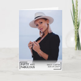 Cinquenta e Fabuloso Foto Cartão de Aniversário de
