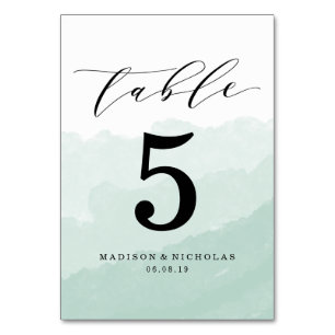 Cintura de Aquarela Cartão de Número de Tabela P