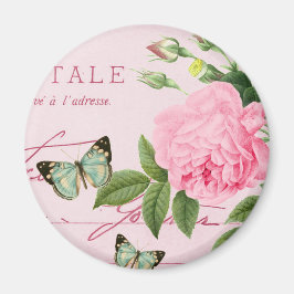 Cintura floral francesa de íman com rosa rosa rosa