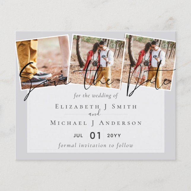 Cinza Amarelo Roxo Tendências de Cor Casamento de  (Frente)