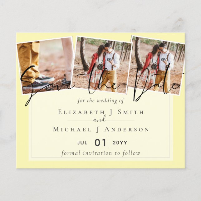 Cinza Amarelo Roxo Tendências de Cor Casamento de  (Frente)