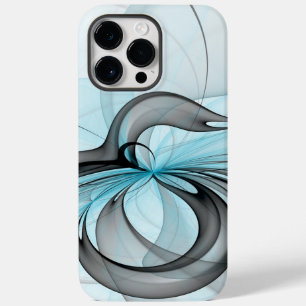 Cinza Antracite Arte Fractal Azul Moderna