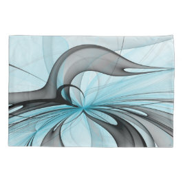 Cinza Antracite Arte Fractal Azul Moderna