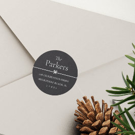 Cinza | Autocolante de endereço de retorno mínimo 