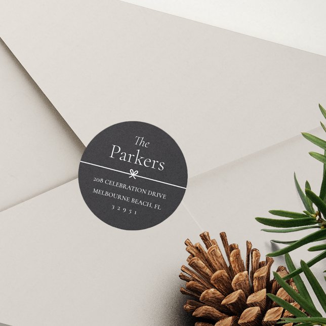 Cinza | Autocolante de endereço de retorno mínimo  (Criador carregado)