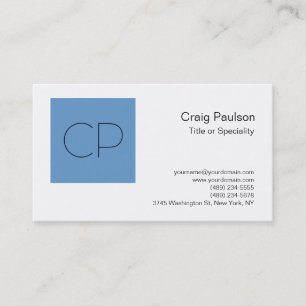 Cinza azul de Cartão de visita azul de Monograma