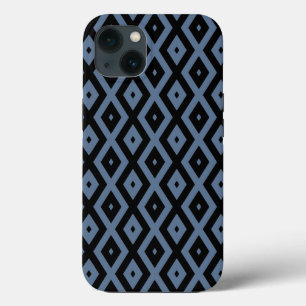 Cinza azul e padrão de diamante preto Case-Mate iP