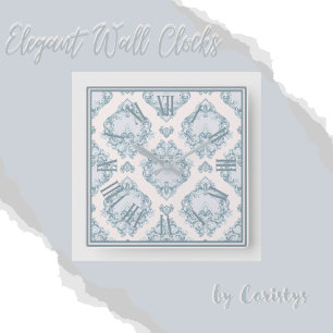 Cinza azul Elegante com relógio de parede de prote