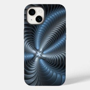 Cinza Azul Plástico Arte Fractal 3D Abstrato